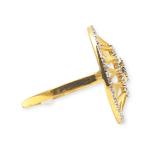 Gold Cocktail Ring with Beautiful Design and Zerkons for Ladies